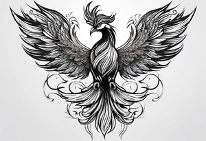Small phoenix rising up. For mom memory tattoo idea