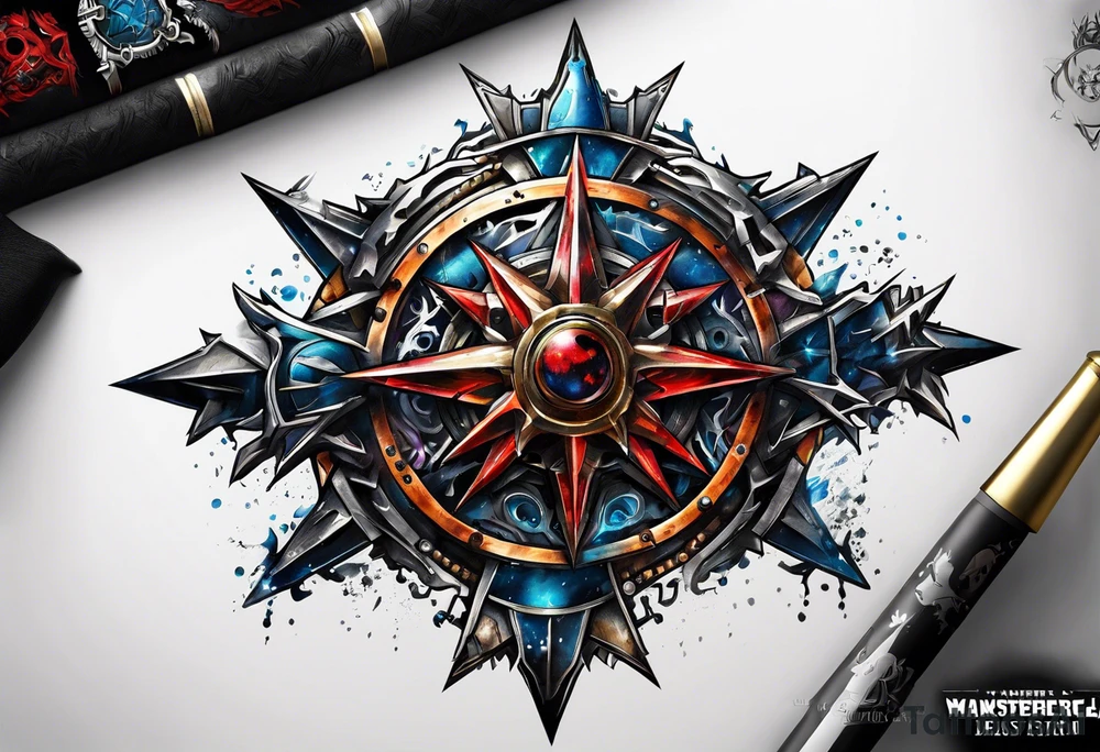 Warhammer 40k 8 pronged star tattoo idea