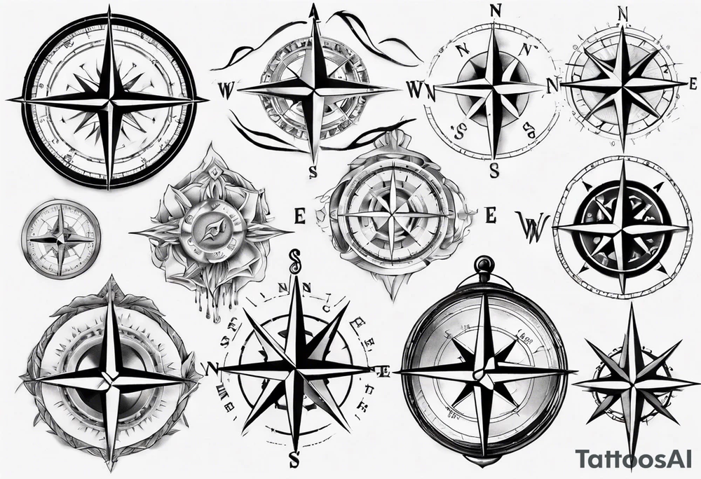 Compass A north R east tattoo idea