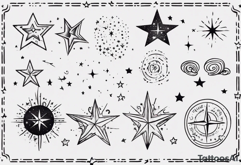 Tattoo about wishing and wishes coming true and stars and dreaming tattoo idea