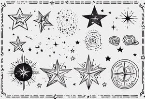 Tattoo about wishing and wishes coming true and stars and dreaming tattoo idea