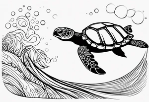 Ocean/waves, with turtle/jellyfish/starfish/shells, for woman’s wrist tattoo idea
