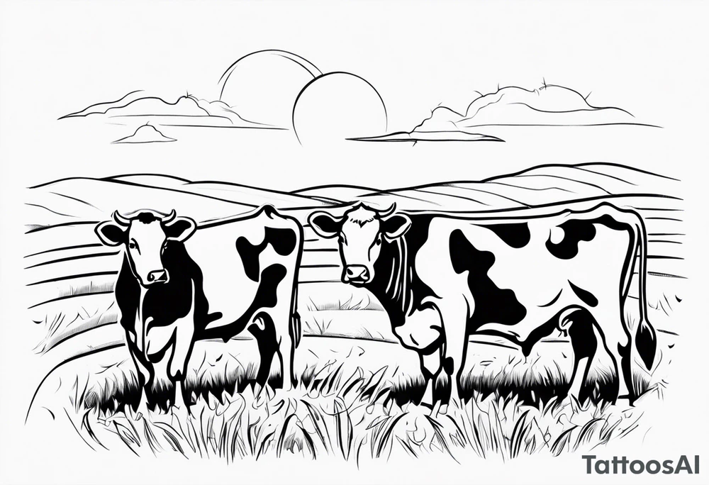 COWS IN FARM tattoo idea