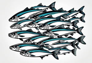 Shoal of mackerel in the ocean tattoo idea
