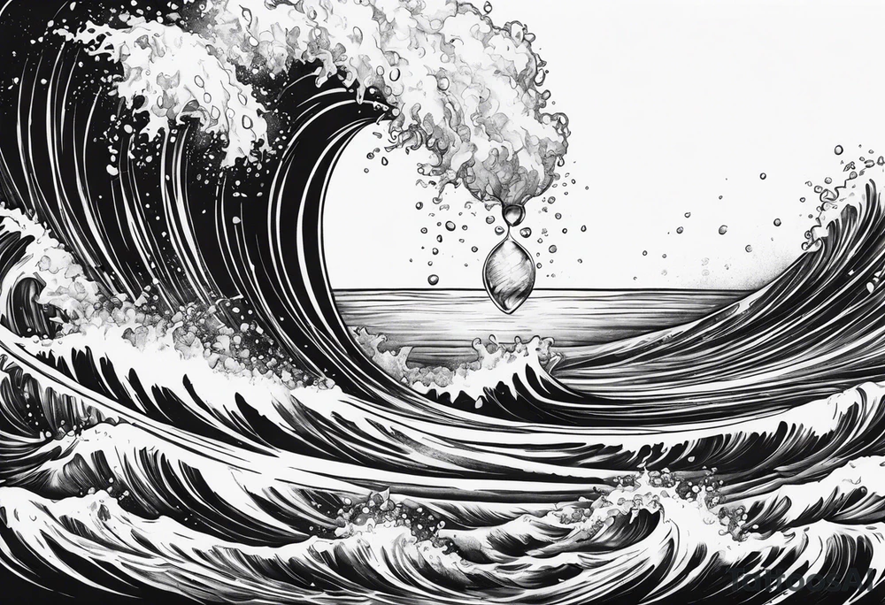 water drop falling into ocean tattoo idea
