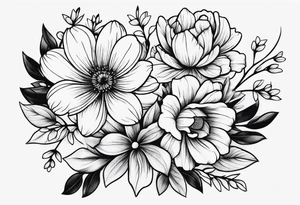 Small bunch of flowers tattoo idea