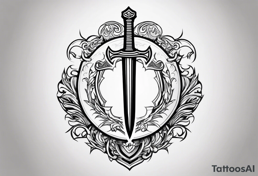 Valhalla sword round shield tattoo idea