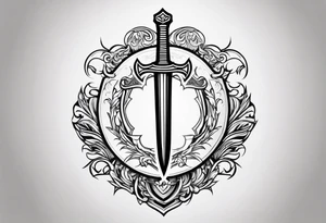 Valhalla sword round shield tattoo idea