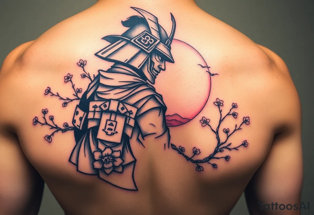 noble samurai warrior silhouette at sunset with cherry blossoms tattoo idea noble samurai warrior silhouette at sunset with cherry blossoms tattoo idea