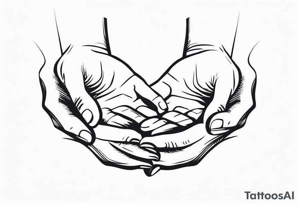 Hands open in a gesture of giving or recei tattoo idea