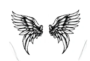 big and realistic angel wings tattoo idea