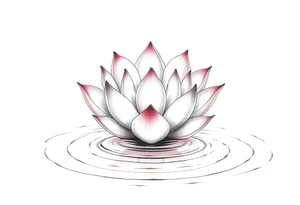 serene lotus flower emerging from sacred waters with ripples tattoo idea