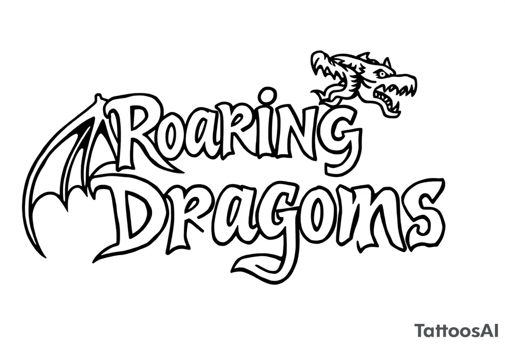 roaring dragons tattoo idea