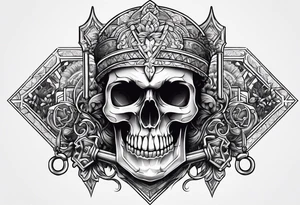 Skull key tattoo idea