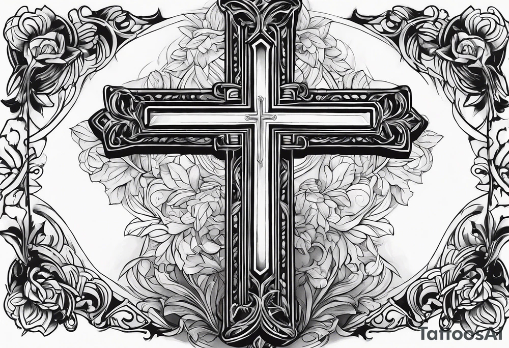 lighting with a cross tattoo idea
