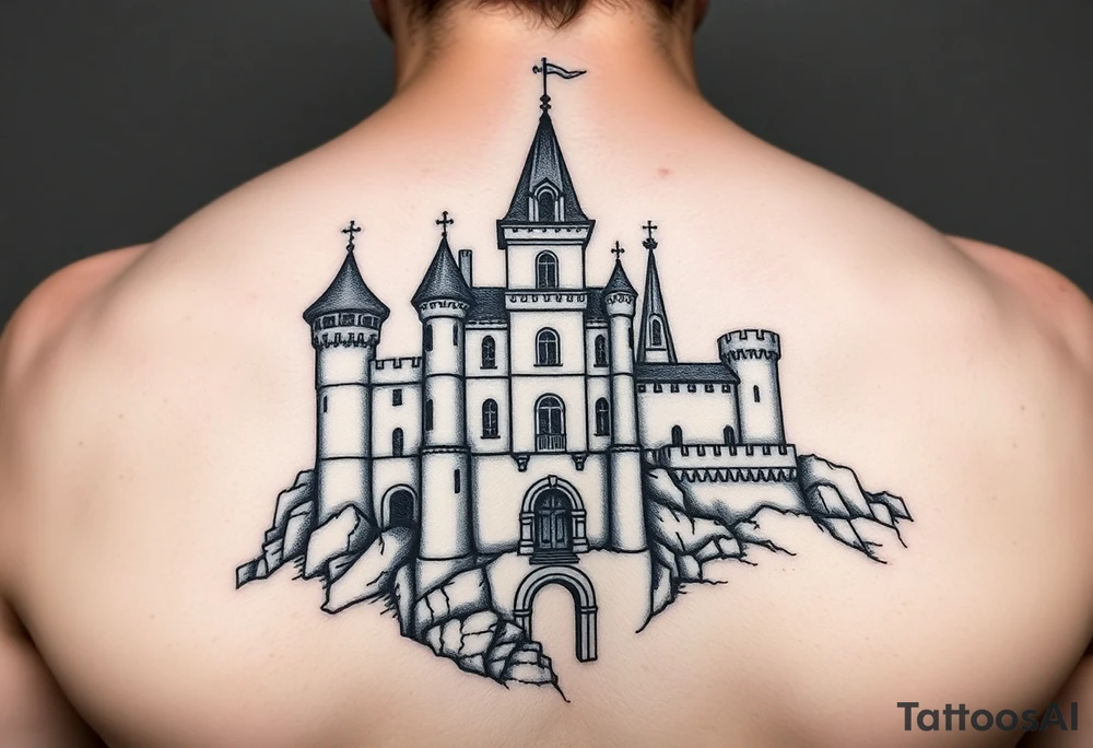 Germanic castle tattoo idea