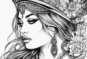 Big boob women tattoo idea