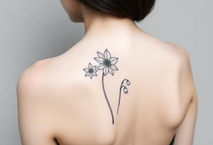 Daisy flower daffodil  flower and lily of the valley tattoo idea