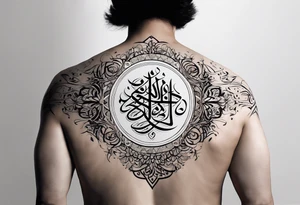 Arabic calligraphy in a straight semetence tattoo idea