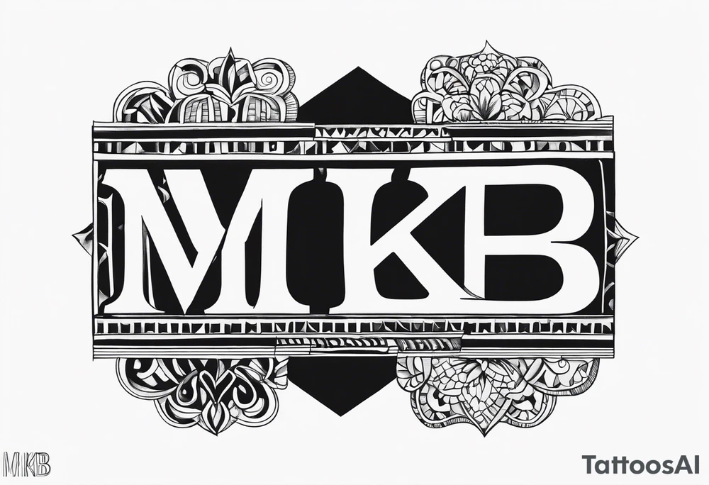 wrist tattoo with 
letters 
MKB tattoo idea