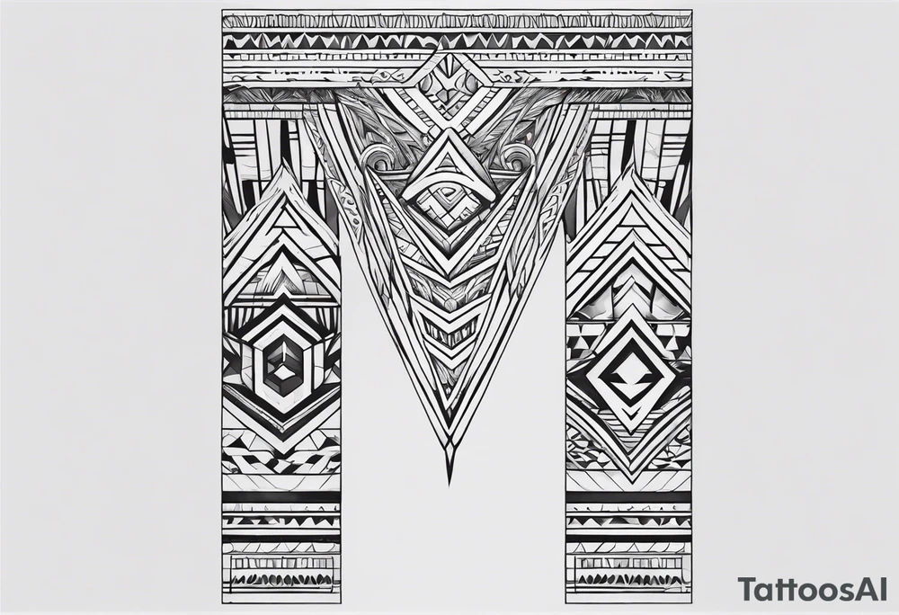 Full leg sleeve and tribal and geometric tattoo idea