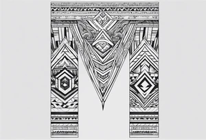 Full leg sleeve and tribal and geometric tattoo idea