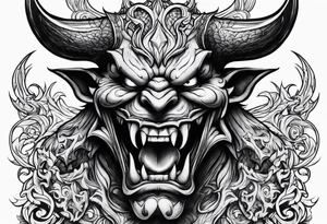 angry devil for a chest tattoo idea