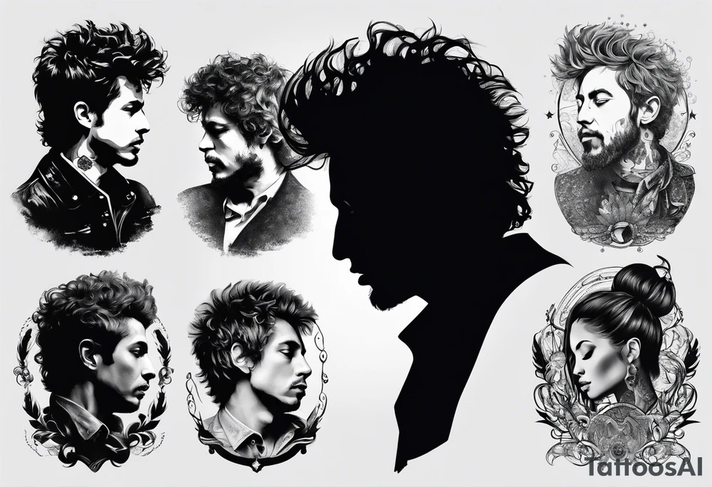 bob Dylan silhouette tattoo idea