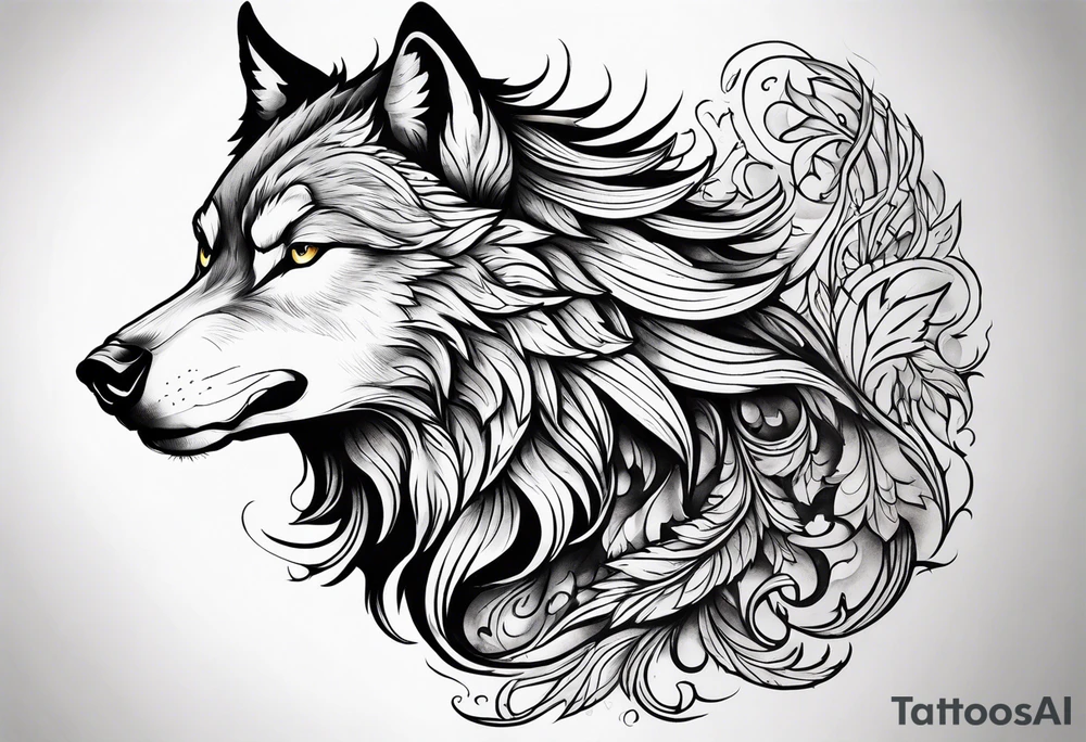 Wolf Phoenix tattoo idea