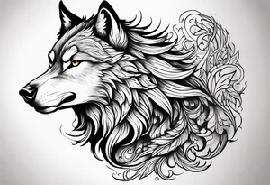 Wolf Phoenix tattoo idea