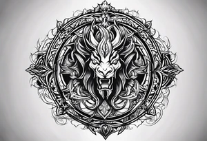 a incubus insignia tattoo. the tattoo needs to have a heart in the center. i want the whole tattoo to be liney and sharp. tattoo idea