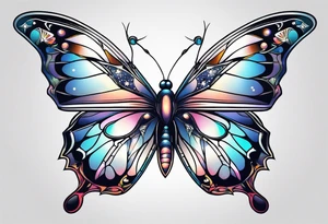 Butterfly with nova star tattoo idea