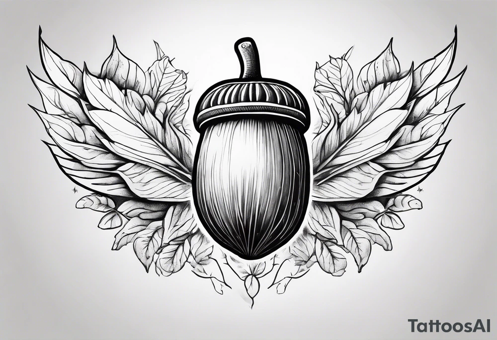 Flying acorn tattoo idea