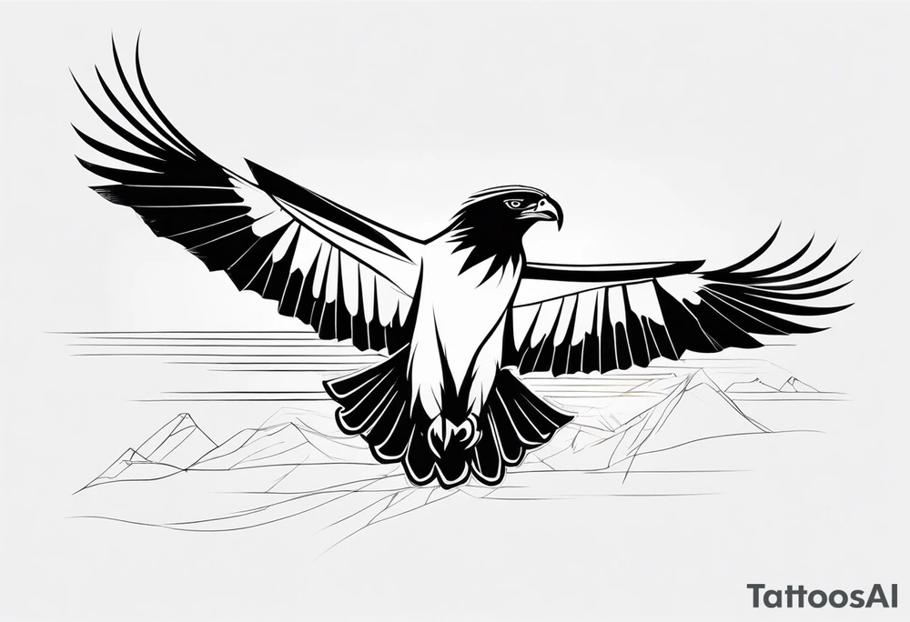 fish eagle line tattoo tattoo idea