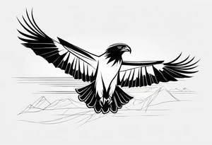 fish eagle line tattoo tattoo idea