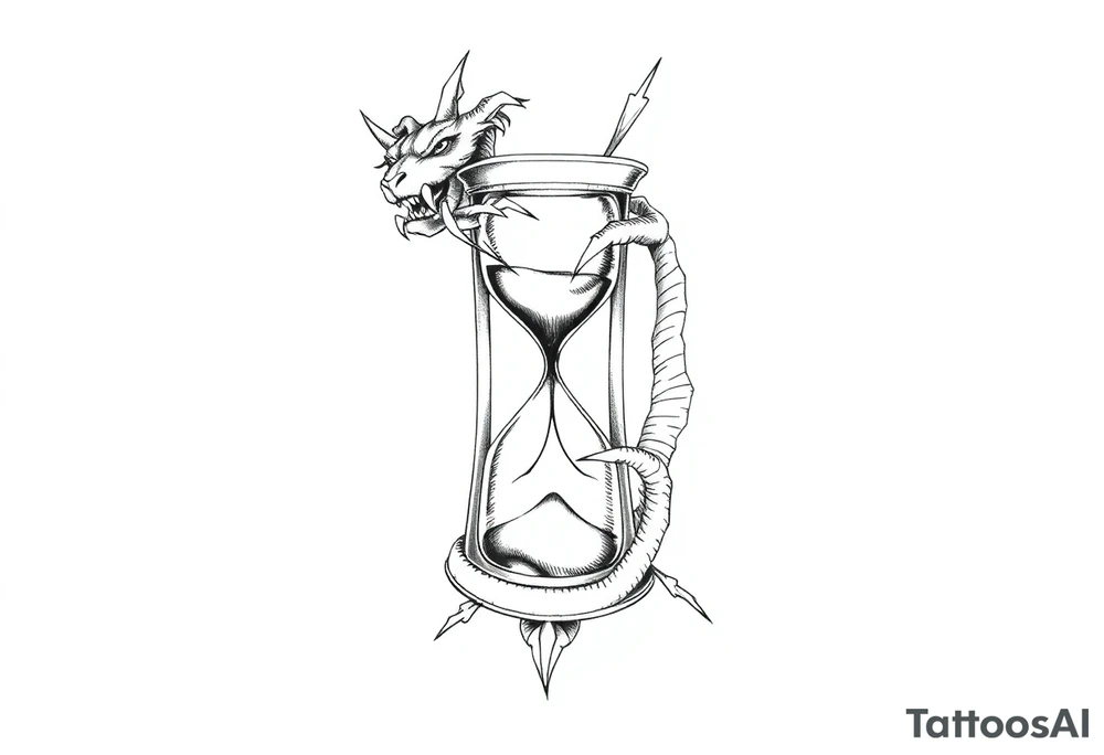 Dragons claws gripping Hourglass tattoo idea