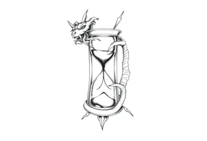 Dragons claws gripping Hourglass tattoo idea