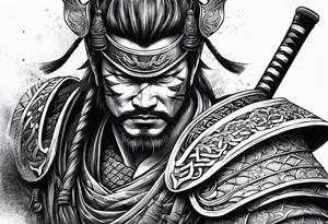 Samurai with mask tattoo idea