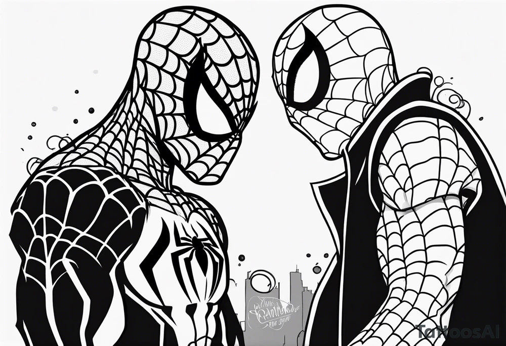 Couple tattoo with Venom and Spider-man tattoo idea