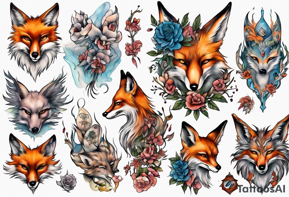 Eulenfuchs fantasie tattoo idea