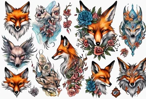 Eulenfuchs fantasie tattoo idea