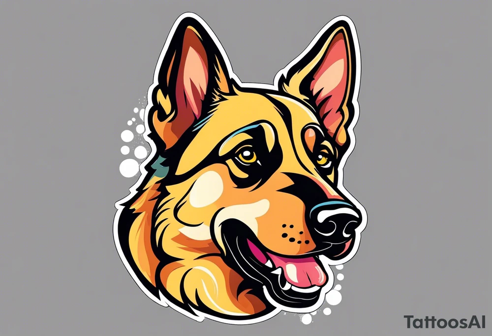 German shepherd dog tattoo idea