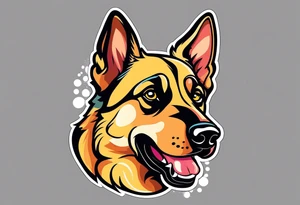 German shepherd dog tattoo idea