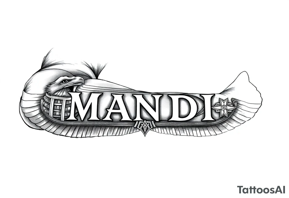 Name Mandi Egyptian theme tattoo idea