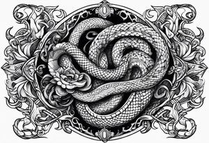 Cross and serpent tattoo idea