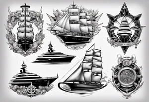 mega yacht tattoo idea