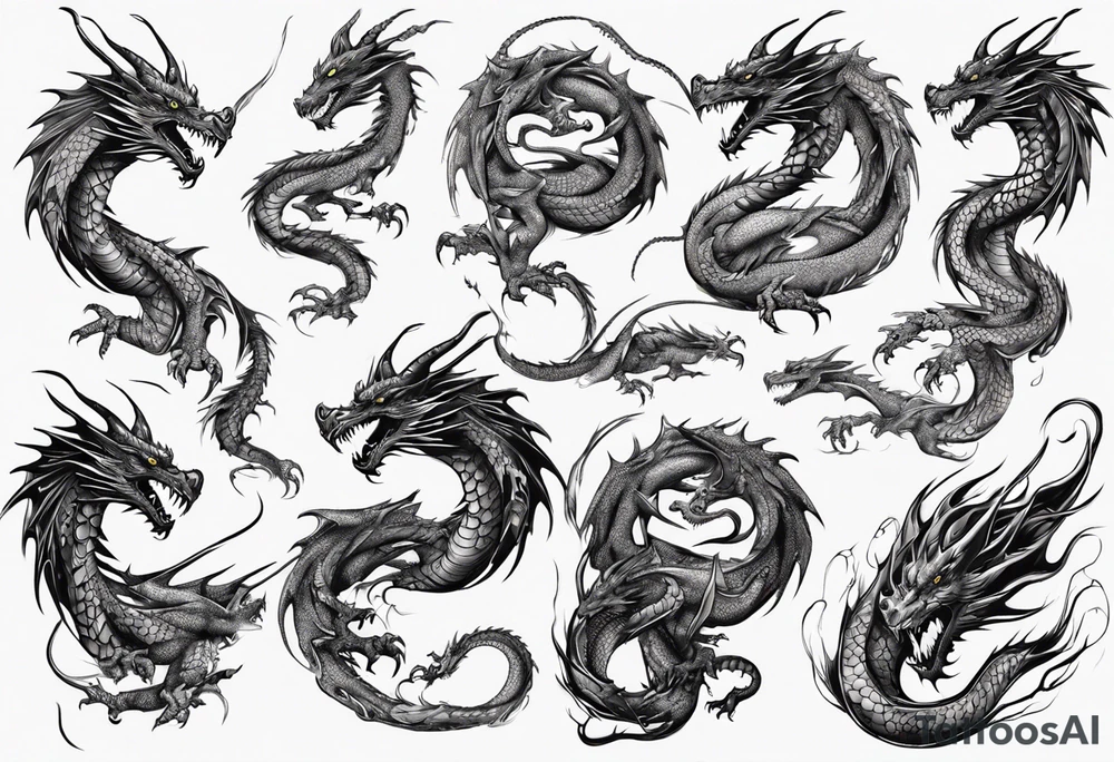 long body dragon tattoo idea