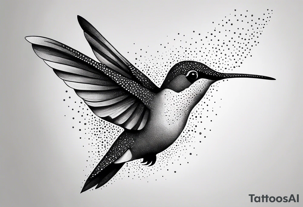 simple hummingbird tattoo idea