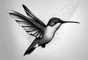 simple hummingbird tattoo idea