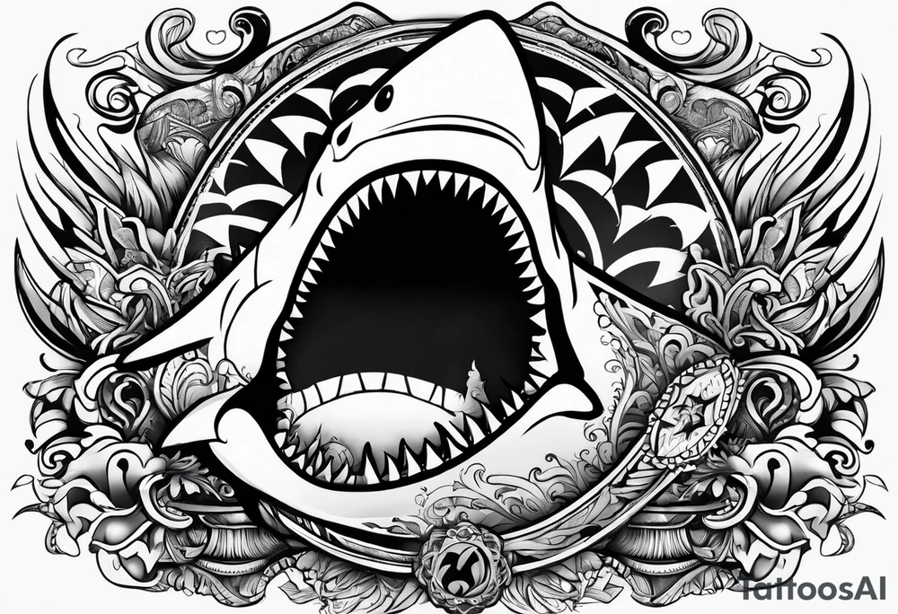 Forearm shark teeth tattoo idea